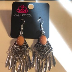Paparazzi dangle brown sandstone earrings